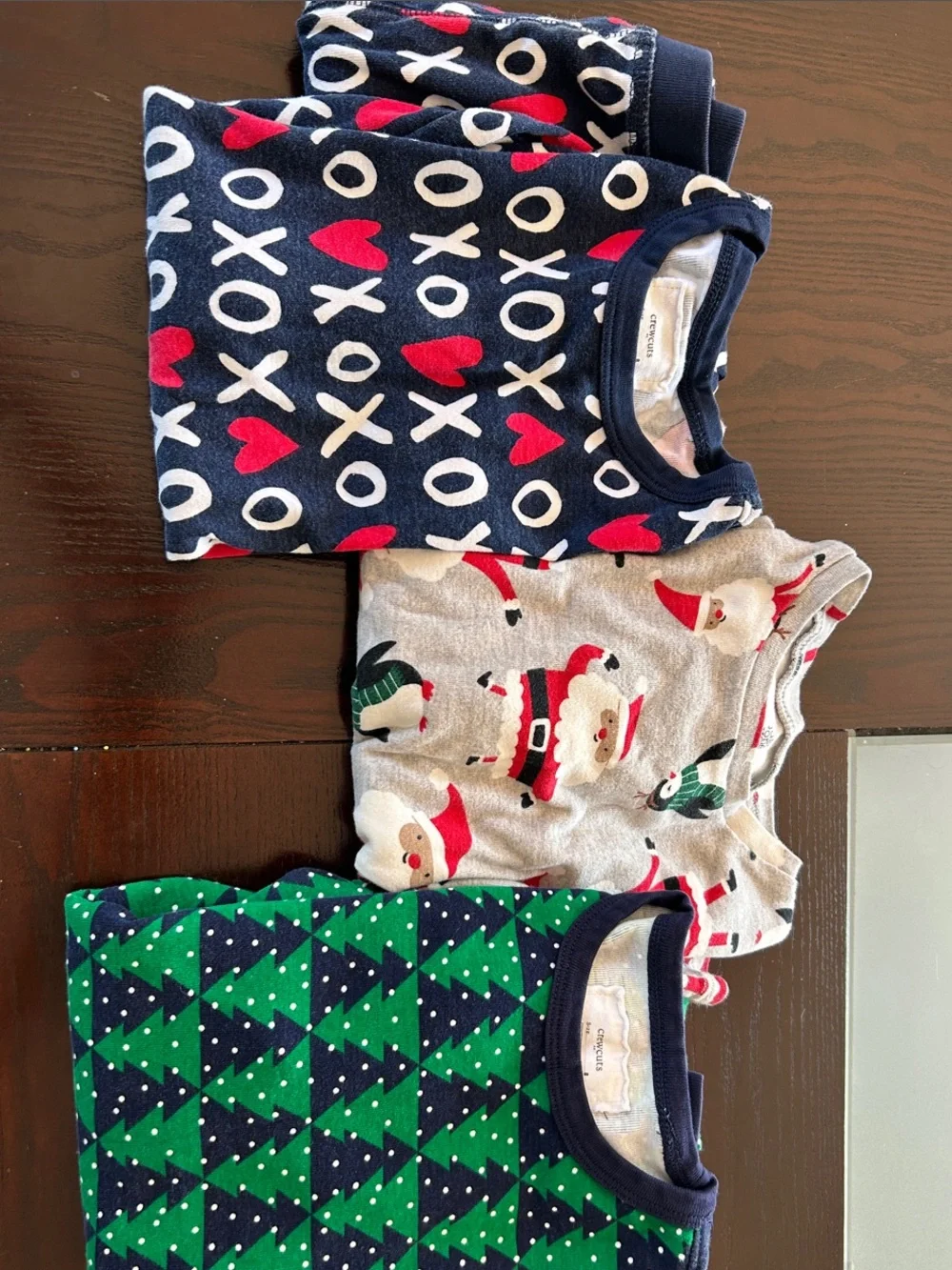 Bundle of 2 Crewcuts & 1 Carters Holiday Kids Pajama Sets- 100% Cotton